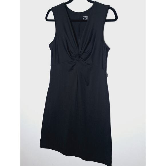 Eddie Bauer Black Knot Front Sleeveless Dress Small Julia Outdoor Golf Travel - Picture 2 of 8